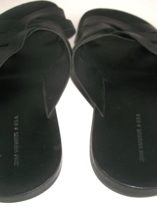 John Varvatos Merida NearNew Handmade Black Leather Slide Sandals`12M $398 main image 6